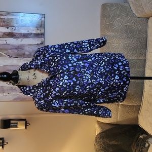 Charter Club Purple Leopard Lightweight Stretch Denim Jacket